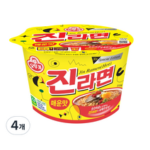 진라면 매운맛 용기 110g, 4개