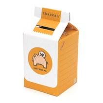 우유팩 500ml 종이저금통 옐로우, 1개