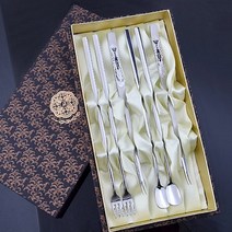 현진 심플 롱티스푼 게포크세트, 혼합 색상, 6p (롱게포크 2p, 롱티스푼 2p, 롱티포크 2p) + 케이스