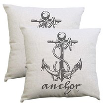 이코디 닻 일러스트 쿠션커버 2입