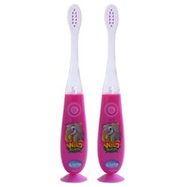 비브라이트 LED 유아칫솔 F-95W, 코끼리 (퍼플), 2개