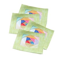 해피툴 모시색동 컵 받침, 그린, 4개입