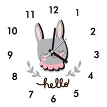 퍼니즈 북유럽 월데코 무소음 벽시계, 토끼