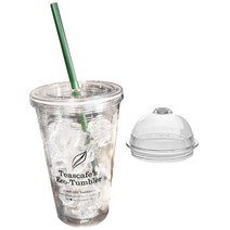 티스카페 더블 아이스 텀블러 + 돔뚜껑 + 스트로우 랜덤 발송, 입싹타임 (블랙로고), 530ml