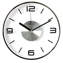 키다리 저소음 크롬벽시계, 투명 + 실버 (4NBR)