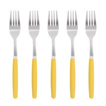마호커트러리 성인용 포크, 옐로우, 5개