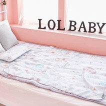 롤베이비 풍기인견 이불 + 패드 + 베개 세트, 블루 포레스트