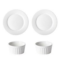 네오본 화이트 브런치 세트, 1세트, 뷔페접시 2p+ 원형레머킨 2p