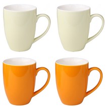 차모아 캐서린 미니멀 컬러머그, 크림, 오렌지, 4개입