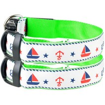 제제펫 돛단배패턴 애완 LED 목줄 G408PCBH119, 2개입