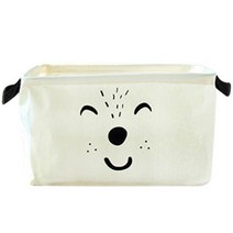 더자카 애니멀 페이스 사각 바스켓, 화이트, 1개