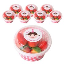 황씨네도시락 뉴미니원형 본체 8p + 뚜껑 8p + 고깔걸스티커 8p, 24개, 1세트