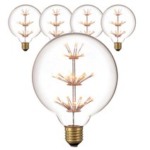 씨티오 LED 눈꽃 엔틱램프 2W G125, 전구색, 5개
