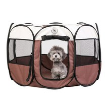 딩동펫 접이식 애견 텐트, 브라운