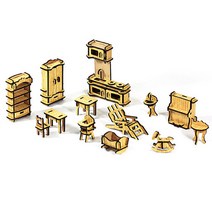 나디지인 가구 미니어처 세트 2, 혼합 색상