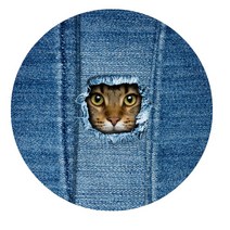 리빙팝 청바지 켓 원형 발 매트, 2 type