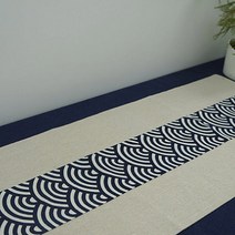 아리코 25 kitchen 동양 린넨 테이블 러너, A(파도), 30 x 210 cm
