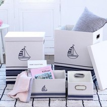 베스트리빙 마린 사각 수납 바구니 4종 세트, 화이트, 1세트