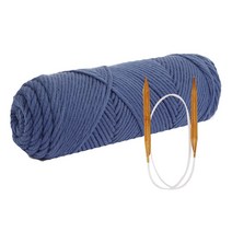 쁘띠목도리 DIY 올뉴 코튼롤 뜨개실 4p + 줄바늘 7mm + 도안, 23번 데님, 1세트