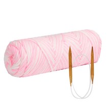 쁘띠목도리 DIY 올뉴 코튼롤 뜨개실 4p + 줄바늘 7mm + 도안, 39번 핑키스톰, 1세트