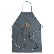 브링미 남여공용 와이드형 Ver.2 방수앞치마, 멜란지 그레이 + 블루 스트라이프, 1개