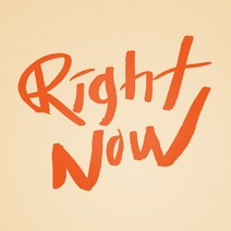 1AM 캘리그라피 인테리어 포인트 스티커 Right Now, 주황