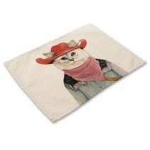 리빙팝 애니멀 초상화 테이블매트, 26, 42 x 32 cm