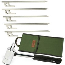 노마드캠핑 팩해머 케이스 + 크롬 망치 + 핑거팩 스텐 20cm 5p, 1세트