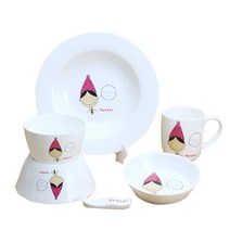 본차이나 아빠 패밀리 1인 한식기 6p 홈세트, 1세트, 공기 + 대접 + 앞 접시 + 머그 + 스파게티 볼 + 수저 받침