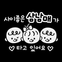 제제데코 자동차스티커 사이좋은삼남매올리브