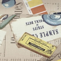 유와 코튼 스즈코코세키 앤틱메탈리얼 패브릭원단, 베이지