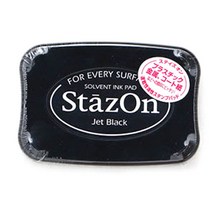 StazOn 츠키네코 유성스탬프 잉크 글래스용 SZ-31, Jet Black, 1개