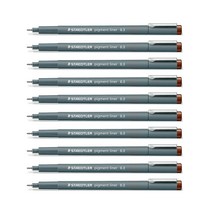 스테들러 피그먼트 라이너 308 칼라펜 0.3mm, 다크브라운, 10개입
