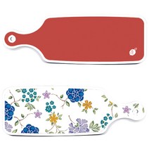 로엠디자인 서빙 도마 보드 2p 로맨틱 블루 floral 화이트 세트, 로맨틱 블루 floral 화이트, 레드, 1세트