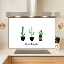 키센 주방아트보드 꽃보다 선인장 895 x 610 mm, 화이트, 1개