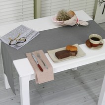 나산데코 마100% 힐링린넨 젠스타일 테이블러너, RN813-31(실버그레이), 협탁용(120 x 28 cm)