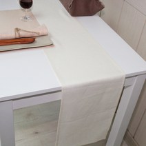 나산데코 마100% 힐링린넨 젠스타일 테이블러너, RN813-03(슈거바닐라), 6인용(220 x 28 cm)