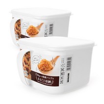 나카야 일본 손잡이 화이트 밀폐용기, 2개, 밀폐용기 2p