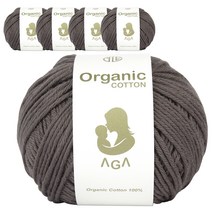 연일섬유 오가닉 코튼 아가 면 뜨개실 5p, 쥐색, 5개