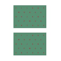 서머스트 실리콘 테이블매트 RED ABC 2p, 카키그린, 425 x 295 mm