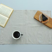 하임앤하임 린넨핸디체크 키친크로스 4종 60 x 40 cm, 네이비 스트라이프, 1개