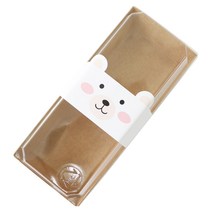 황씨네도시락 샌드직사각 크라프트 일회용 도시락 용기 10p + 곰띠지 10p, 1세트