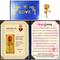 럭키심볼 사랑의 황금장미 사랑 십계명 속지 + 전자파 스티커 + 케이스, 블루케이스, 1세트