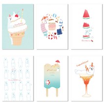 디투어 여름 축하 감사 카드 6종 세트, 1007,1008, 1009, 1010, 1011, 1012, 1세트