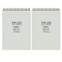 톡톡팬시 3000 3mm 그리드 상철노트, 그레이, 2개입