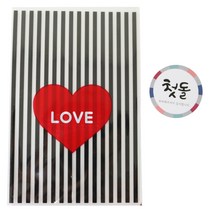 황씨네도시락 하트 속포장봉투 블랙 30p + 스티커 첫돌 전통 30p, 1세트