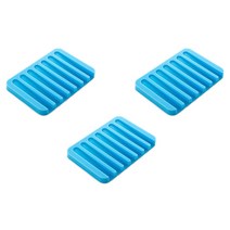 블럭마트 모던 실리콘 비누받침, 블루, 3개입