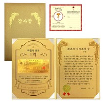 럭키심볼 마음의용돈 황금 1억 감사장 + 전자파 스티커, 최고의 시부모님상