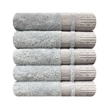 송월타월 트리폴리 뱀부 세면타월 170g, 연회색, 5개