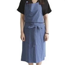 비엘리빙 워싱 면 에이프런 앞치마, 블루, 1개